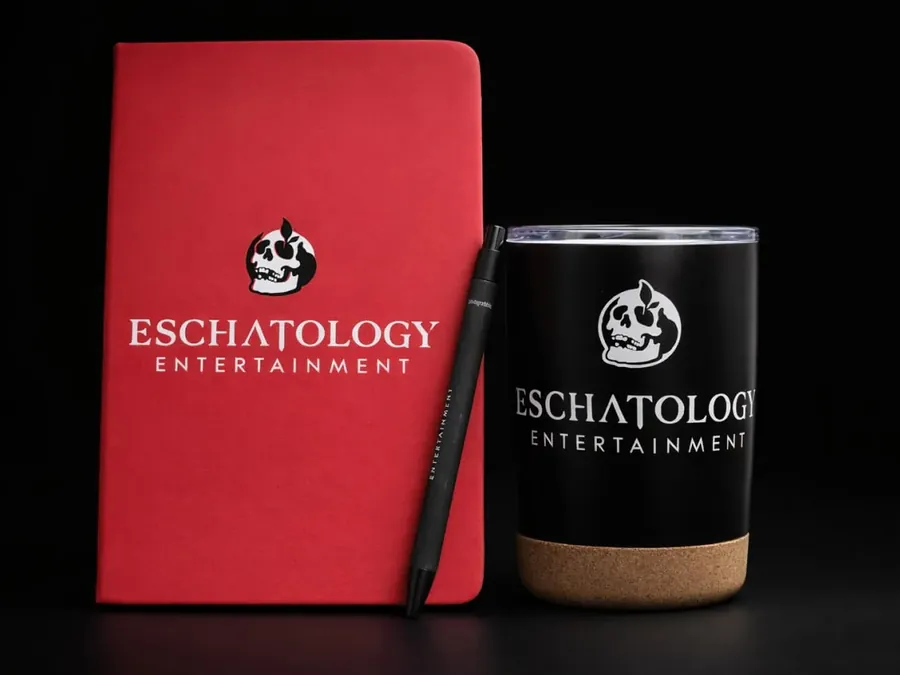 Branded notebook, pen, and tumbler set