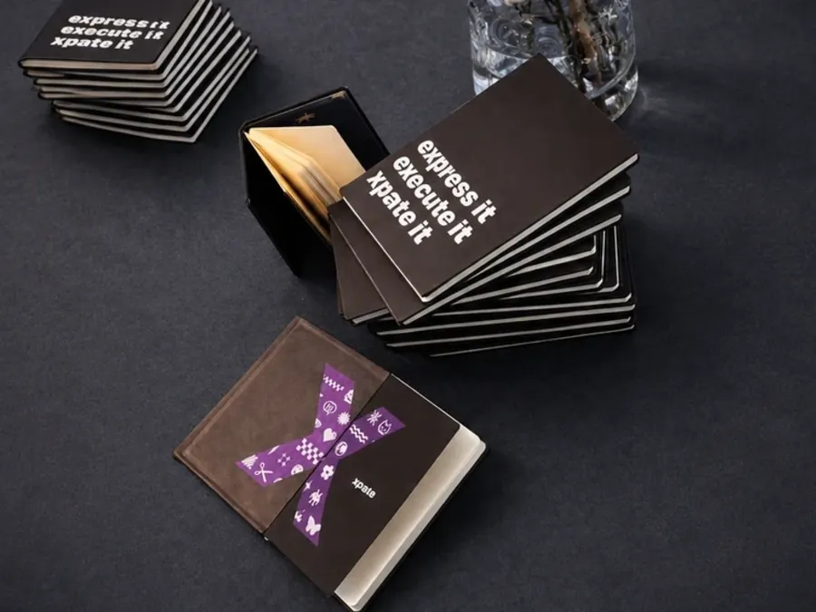 Stack of custom branded notebooks